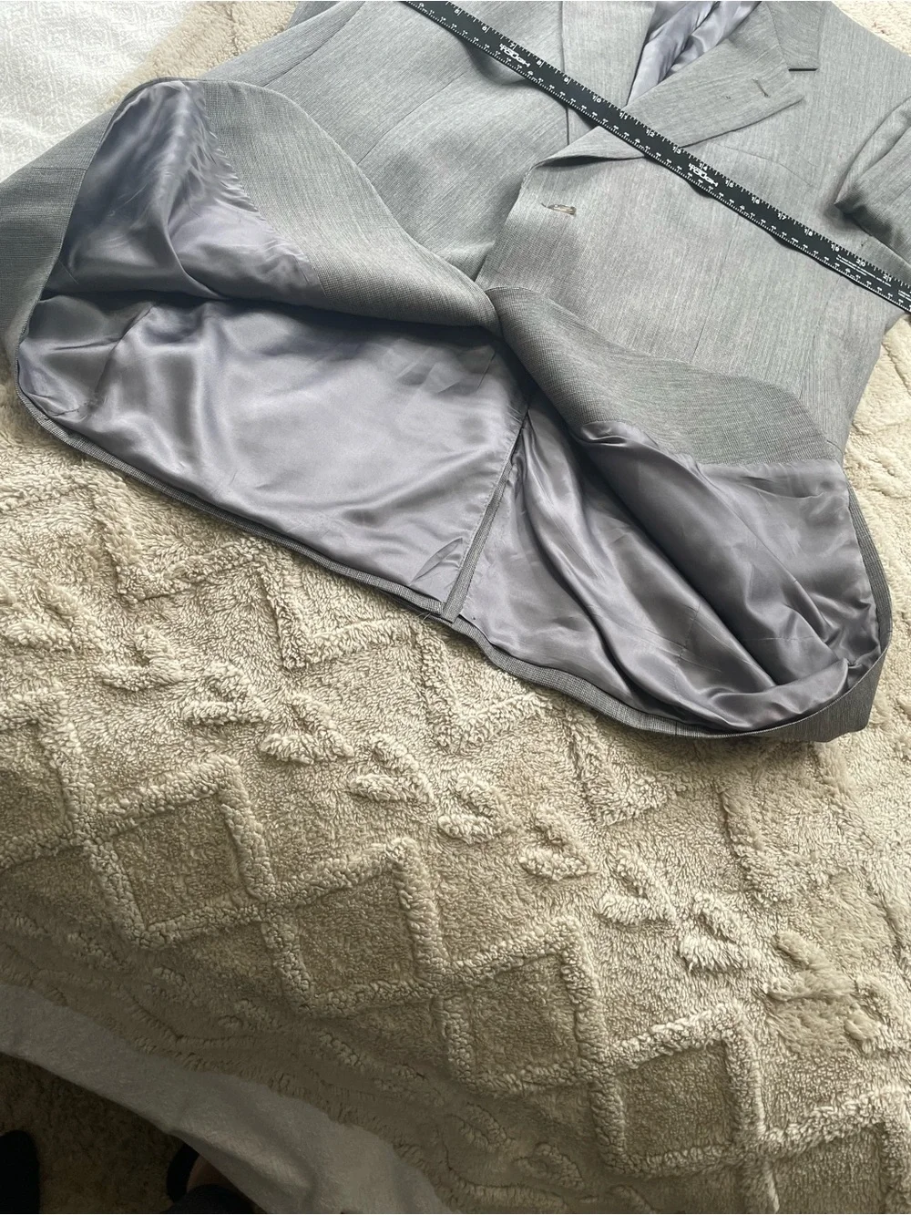 Hart Schaffner Marx Gray/Black Two-Button Sport Coat Size 42 L Business